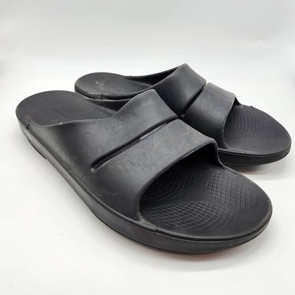 Oofos Ooahh Black Recovery Slide Sandals Men\'s 14-16 Slip On Open Toe Comfort‎ main image 6